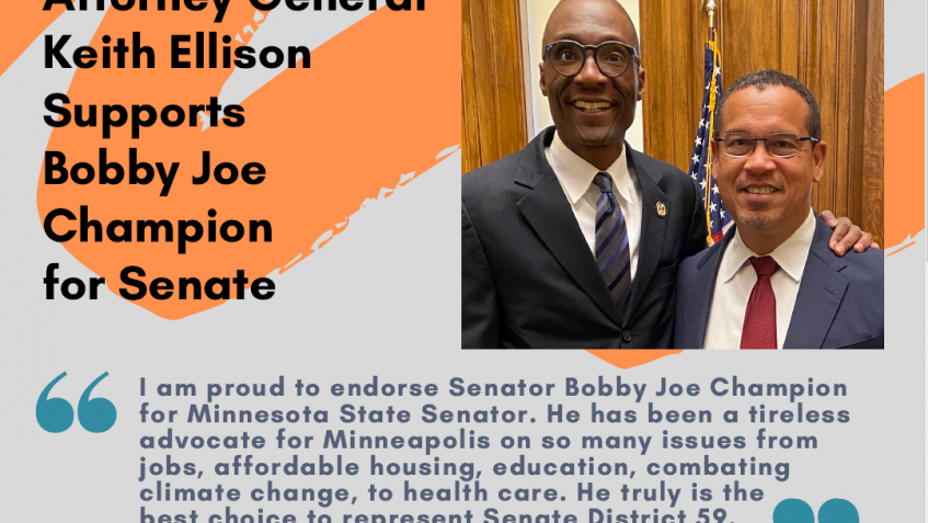 Attorney General Keith Ellison Supports Bobby Joe Champion for Senate